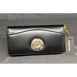 NWT Bebe Black Melendy Zip Around Wallet RV $49